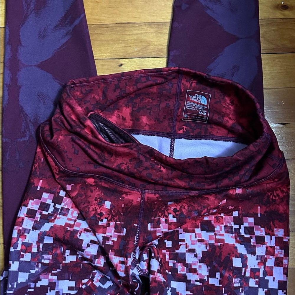 The North Face Red and Maroon Active Leggings.Excellent condition